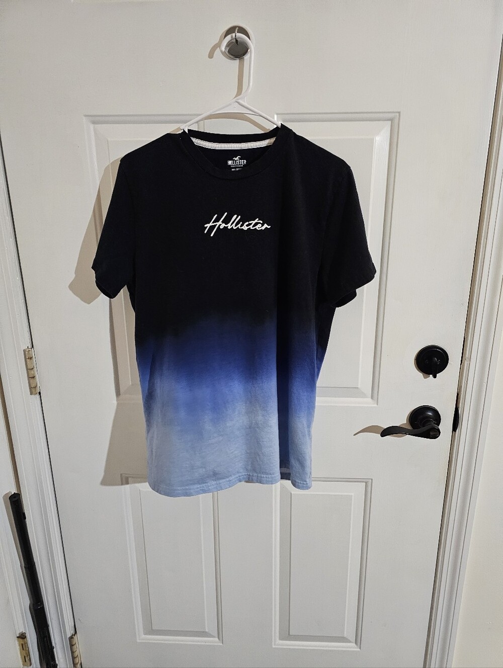 Hollister Black to Light Blue Ombre Crew Tee